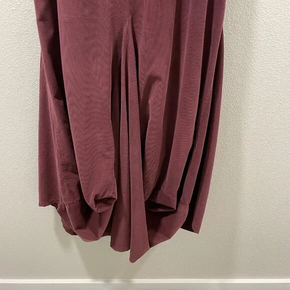 (NWT) COMPLETO LINO By ARTHURIO Corduroy Maxi Lagenlook Dress, Burgundy - XL